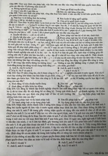 Bộ đề thi THPT Quốc Gia môn GDCD 3 Bộ đề thi THPT Quốc Gia môn GDCD 3