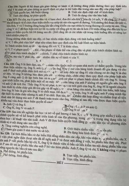 Bộ đề thi THPT Quốc Gia môn GDCD 2 Bộ đề thi THPT Quốc Gia môn GDCD 2
