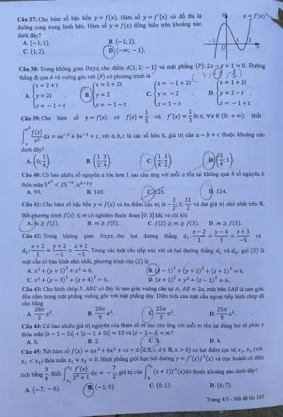 Đề thi THPT Quốc gia môn Toán năm 2024 mã đề 107 4 Đề thi THPT Quốc gia môn Toán năm 2024 mã đề 107 4