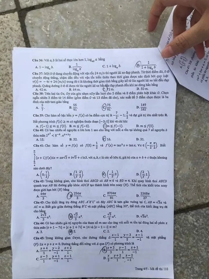 Đề thi THPT Quốc gia môn Toán năm 2024 mã đề 110 4 Đề thi THPT Quốc gia môn Toán năm 2024 mã đề 110 4