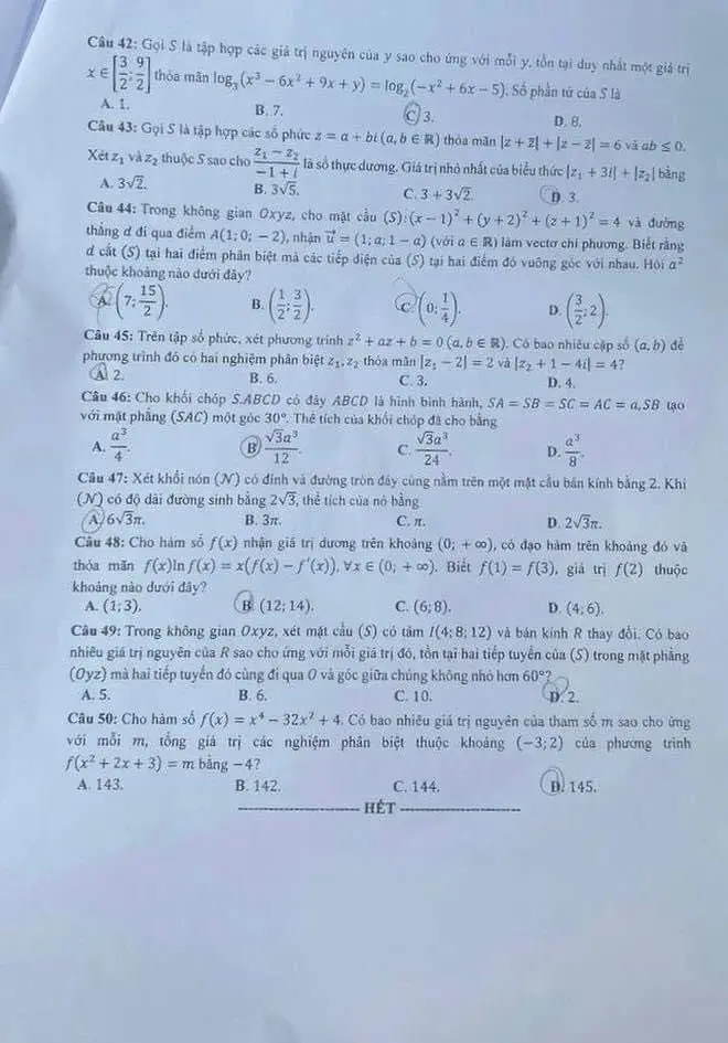 Đề thi THPT Quốc gia môn Toán năm 2024 mã đề 115 5 Đề thi THPT Quốc gia môn Toán năm 2024 mã đề 115 5