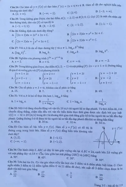 Đề thi THPT Quốc gia môn Toán năm 2024 mã đề 119 3 Đề thi THPT Quốc gia môn Toán năm 2024 mã đề 119 3