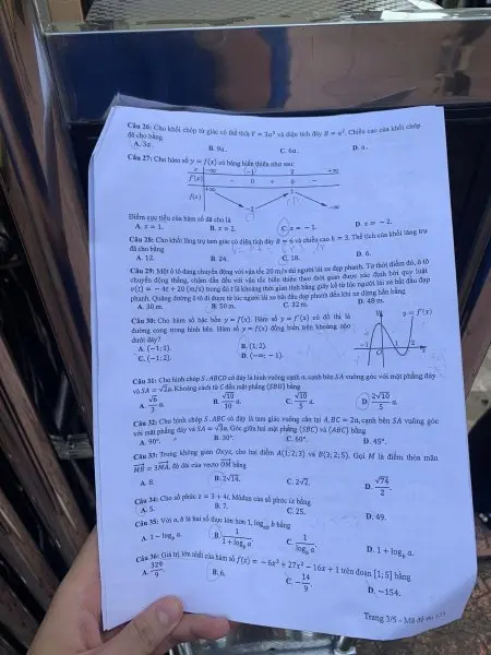 Đề thi THPT Quốc gia môn Toán năm 2024 mã đề 123 3 Đề thi THPT Quốc gia môn Toán năm 2024 mã đề 123 3