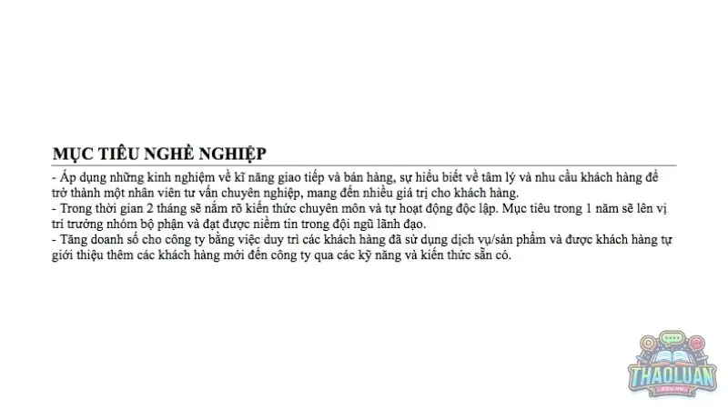 Cách viết mục tiêu nghề nghiệp để lại ấn tượng