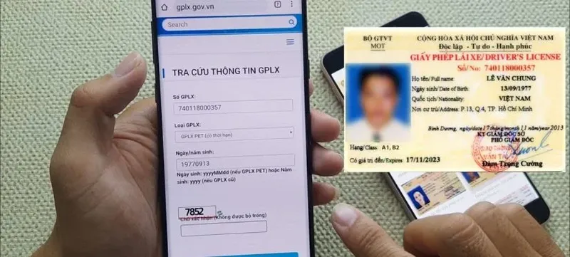 tra cứu giấy phép lái xe 1