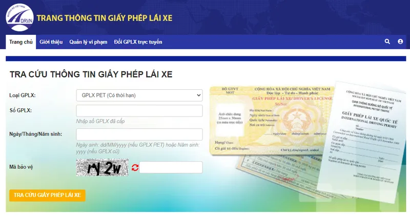 tra cứu giấy phép lái xe 4