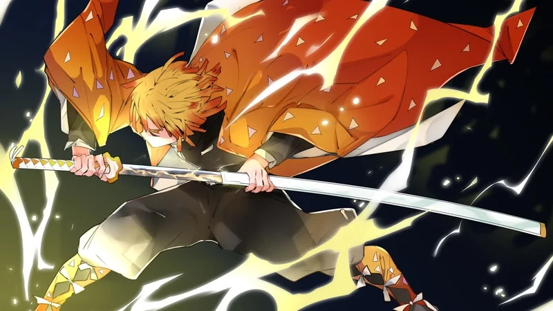 Ảnh zenitsu nghiêm túc thể hiện sự quyết tâm và mạnh mẽ của nhân vật