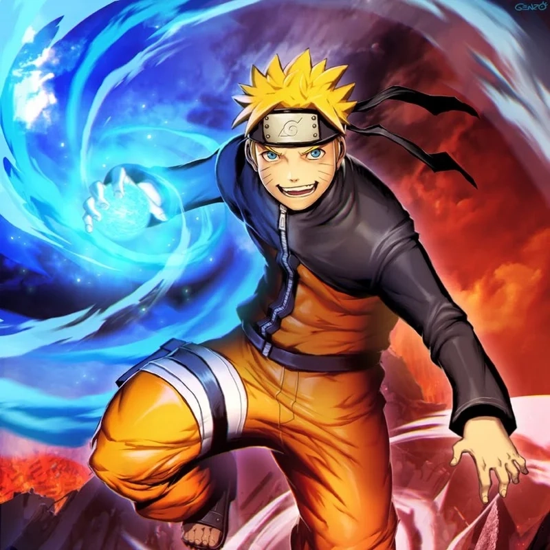 Ảnh naruto anime thể hiện sự mạnh mẽ và quyết tâm của nhân vật