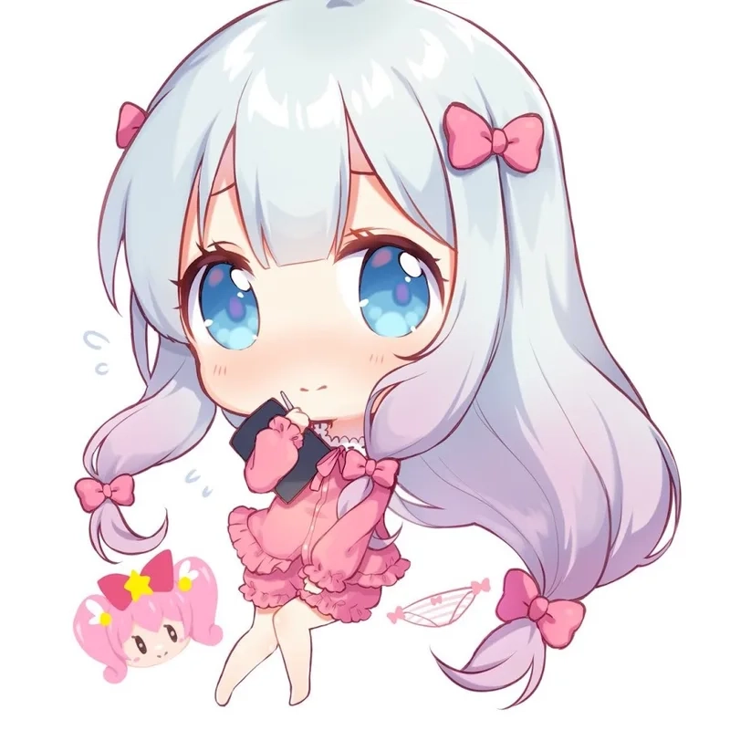 Hình anime nữ cute chibi mang phong cách dễ thương, ngọt ngào cuốn hút