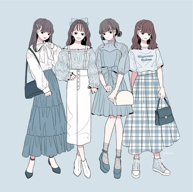 Khám phá avatar ảnh anime nhóm bạn thân 4 người thật phong cách