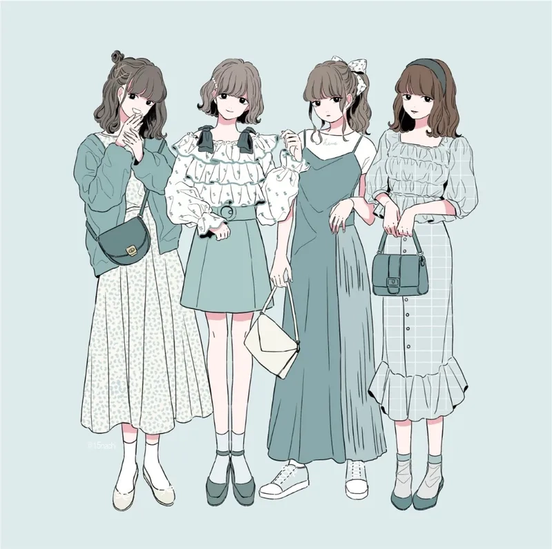 Tạo hình avatar cho nhóm bạn thân 4 người thật đáng yêu