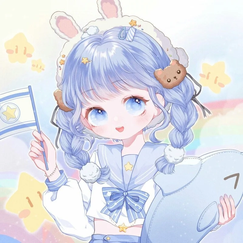 Ảnh anime nữ màu xanh dương mang đến sự tươi mới và trẻ trung