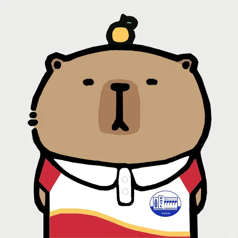 Avatar capybara mặc áo đại học thể hiện sự năng động và trẻ trung