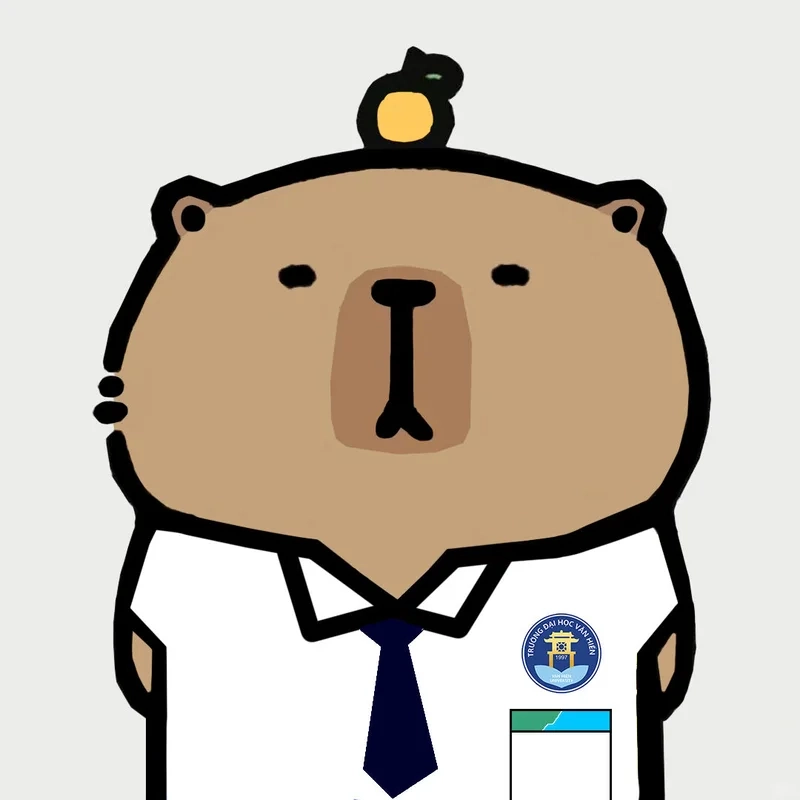 Avatar capybara học sinh thể hiện sự hồn nhiên và vui tươi