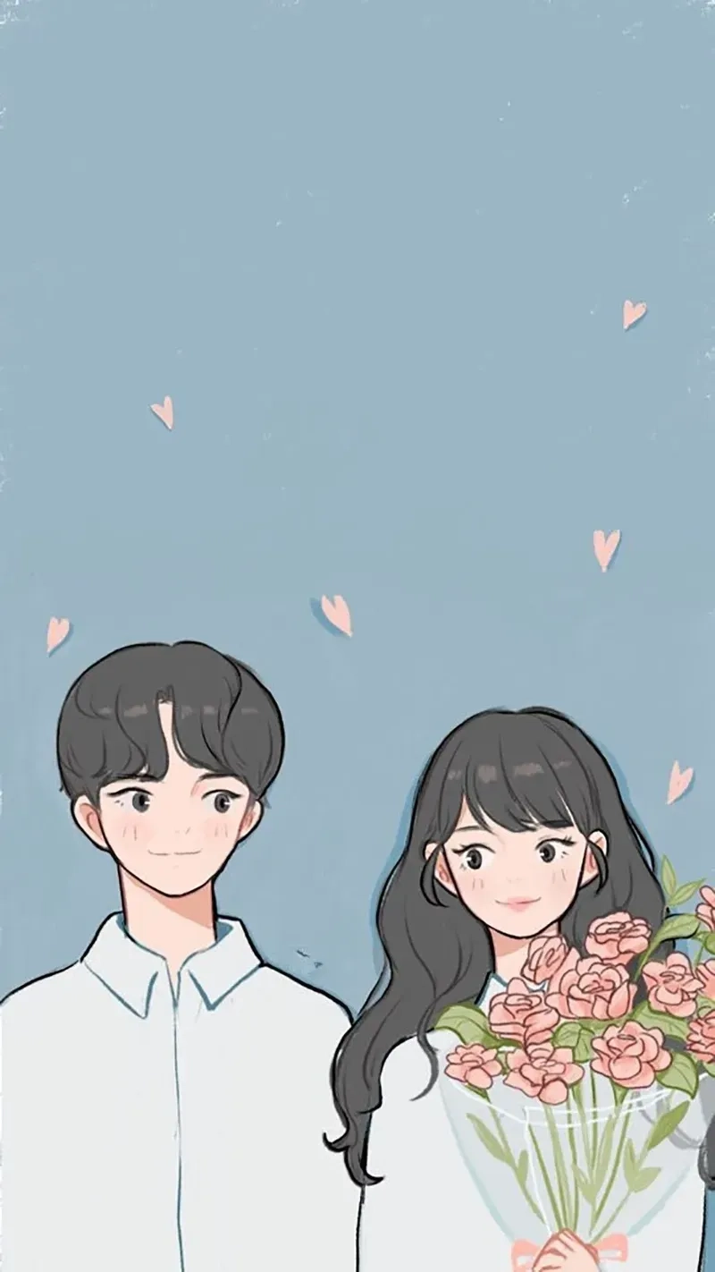 Hình cặp yêu nhau tạo không gian sống động cho thiết bị