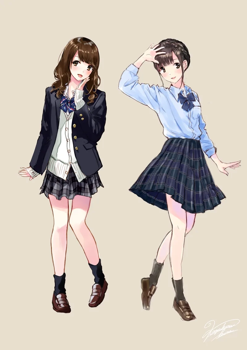 Thể hiện tình bạn với avatar đôi bạn thân nữ anime độc đáo