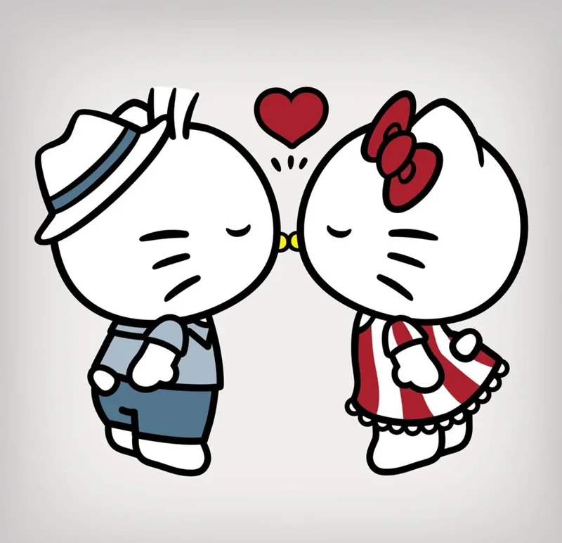 Avatar đôi hình hello kitty mang đến sự đáng yêu cho bạn và bạn bè