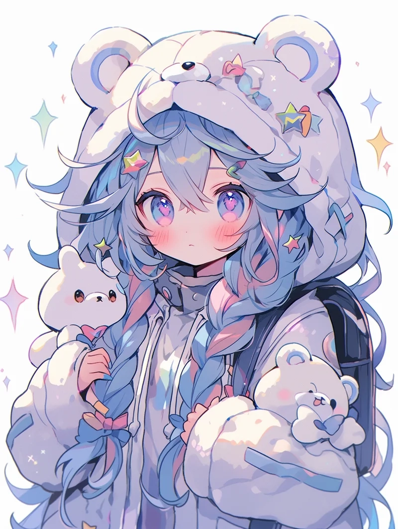 Hình ảnh anime màu xanh dương cute mang đến sự dễ thương và gần gũi