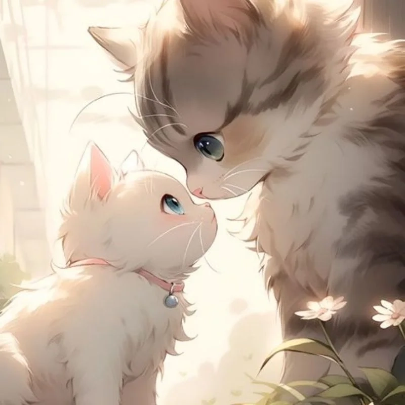 Avatar mèo đôi cho 2 người thể hiện tình bạn đáng yêu