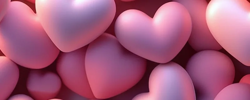 Những trái tim hồng là biểu tượng cho tình yêu trong sáng