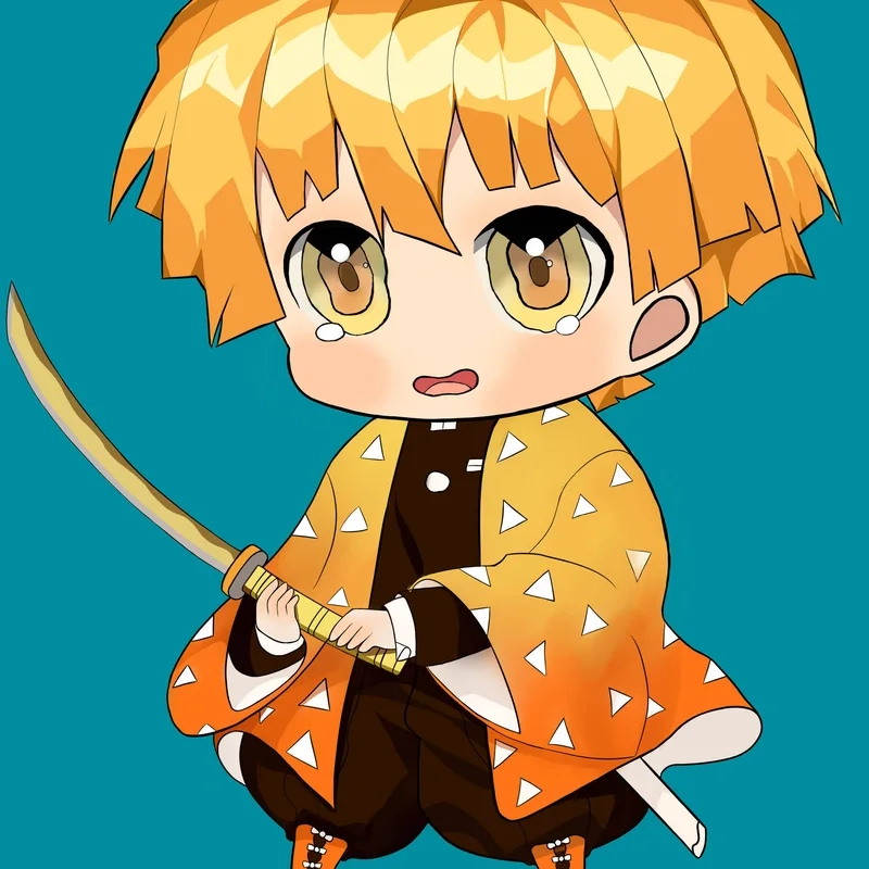 Hình zenitsu chibi là lựa chọn tuyệt vời cho fan của anime