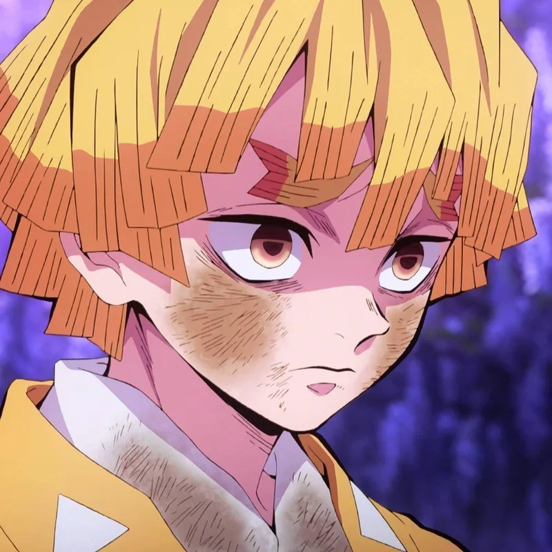 Hình zenitsu thể hiện sự mạnh mẽ và quyết tâm của nhân vật