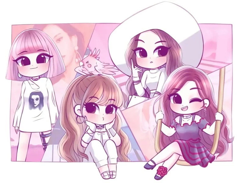 Chibi blackpink cute mang lại sự đáng yêu cho trang cá nhân