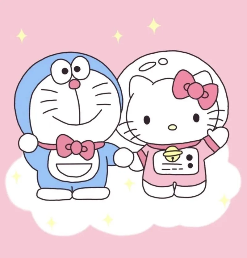 Hello kitty hello doraemon thể hiện tình bạn đẹp trong hoạt hình