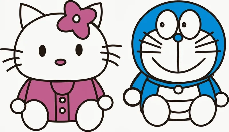Hello kitty yêu doraemon thể hiện tình cảm chân thành