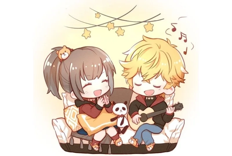 Hình nền anime cặp đôi cute tuyệt đẹp dành cho những ai yêu thích anime lãng mạn