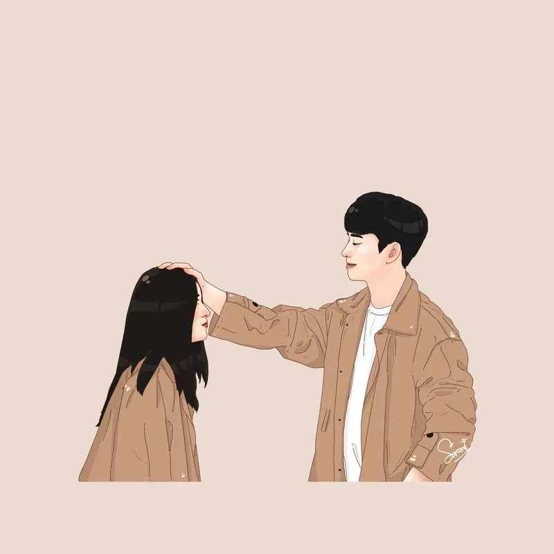 Ảnh yêu nhau cute tạo cảm giác vui vẻ và dễ thương