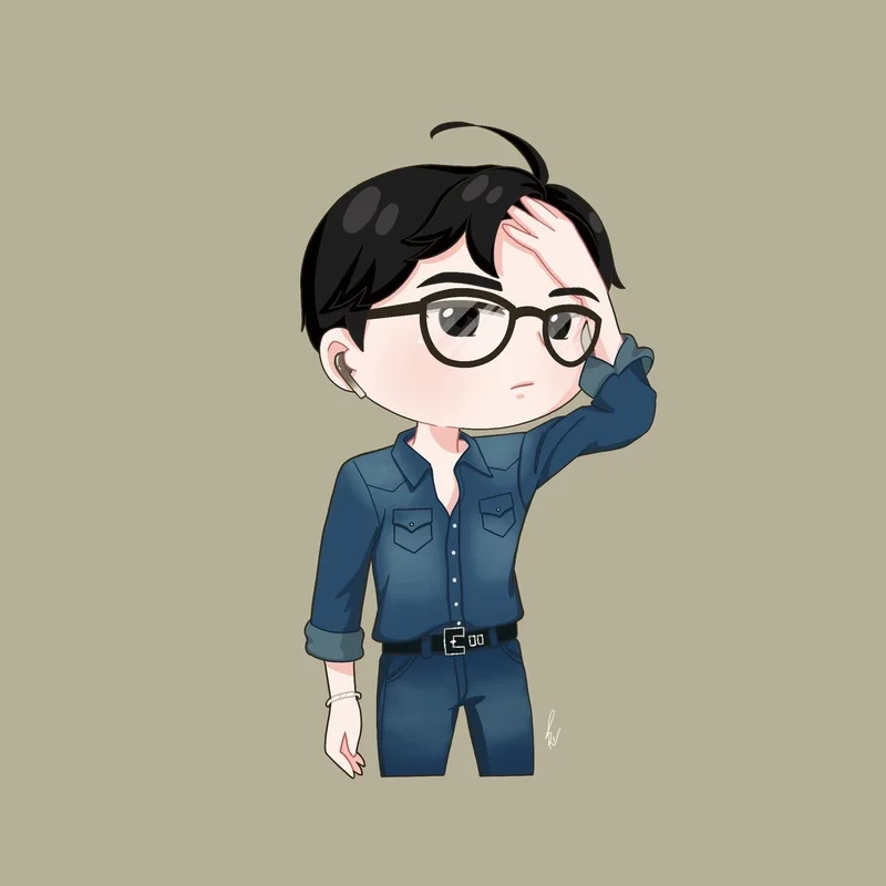 Ảnh học sinh chibi nam đáng yêu, tinh nghịch và vui tươi