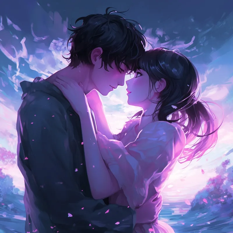 Hình ảnh vẽ cặp đôi yêu nhau mang lại sự sáng tạo và nghệ thuật