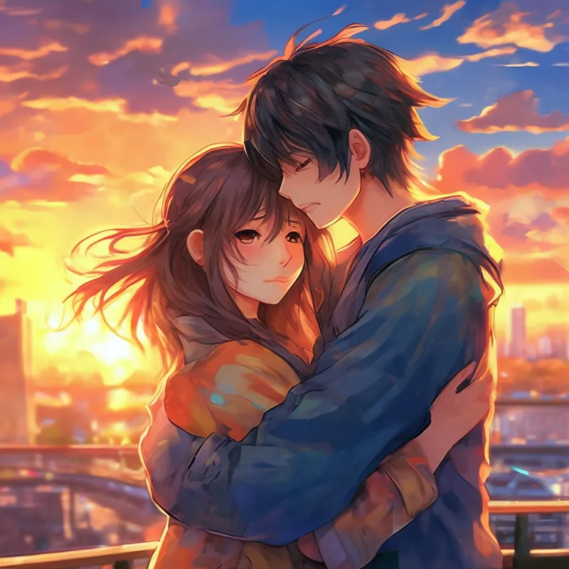 Hình ảnh đôi tình nhân hôn nhau thể hiện tình yêu ngọt ngào