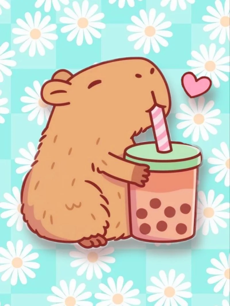 Hình nền capybara đáng yêu dành cho fan loài gặm nhấm nổi tiếng