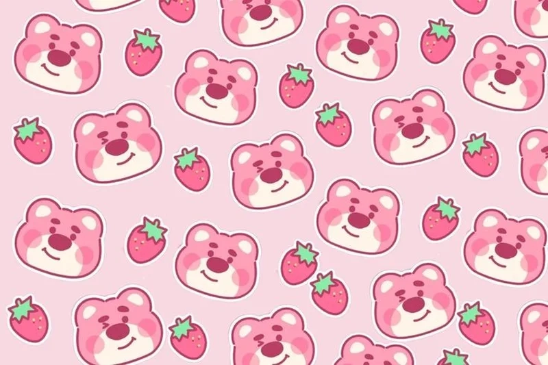 Bộ ảnh hình nền gấu dâu lotso cute siêu dễ thương, đáng yêu