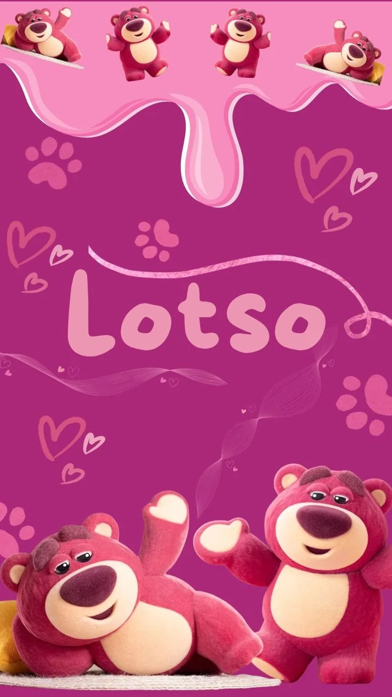 Hình nền gấu dâu siêu cute với sắc hồng ngọt ngào, đầy hấp dẫn