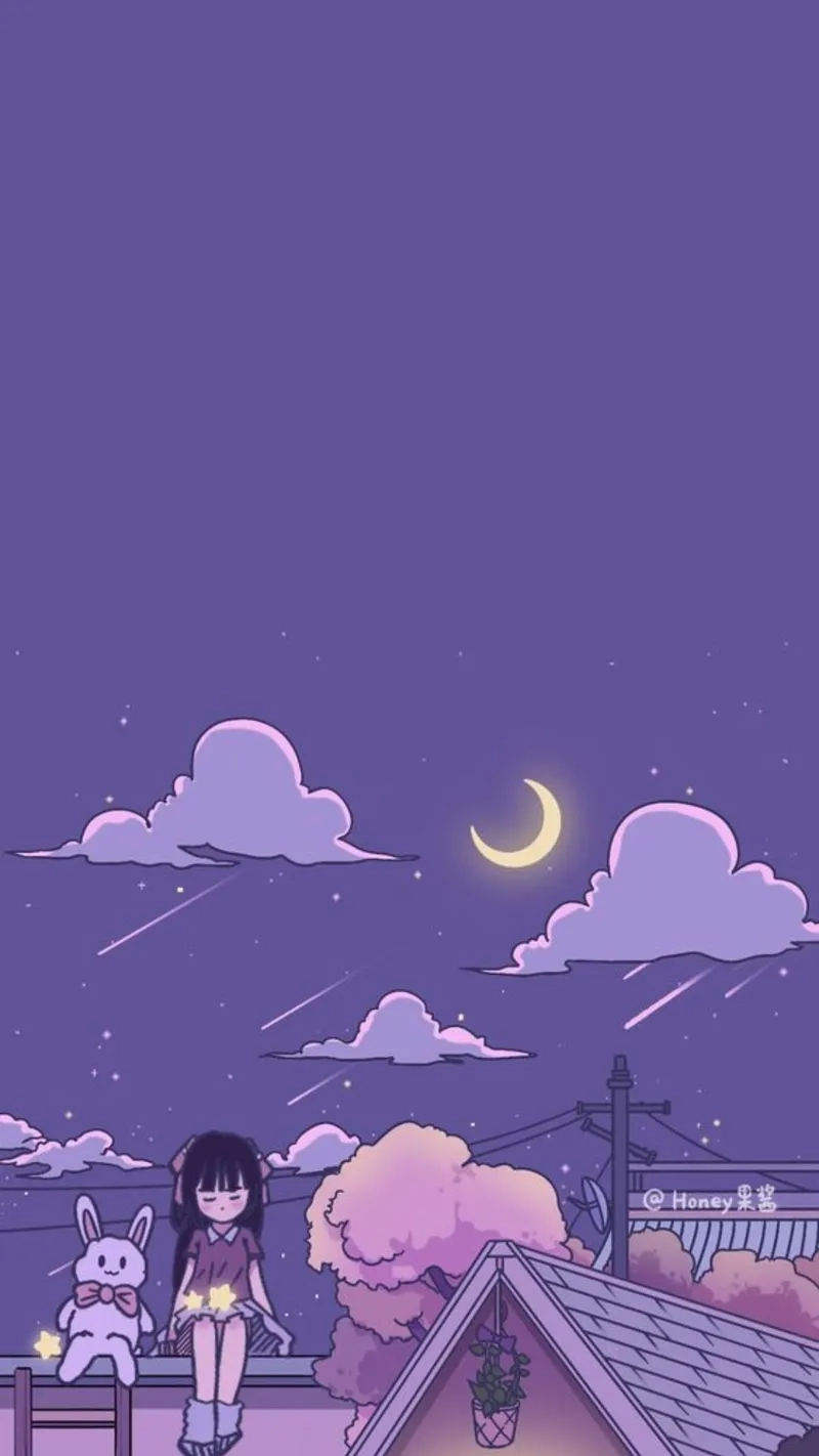 Avatar cute màu tím giúp bạn nổi bật với sự dễ thương