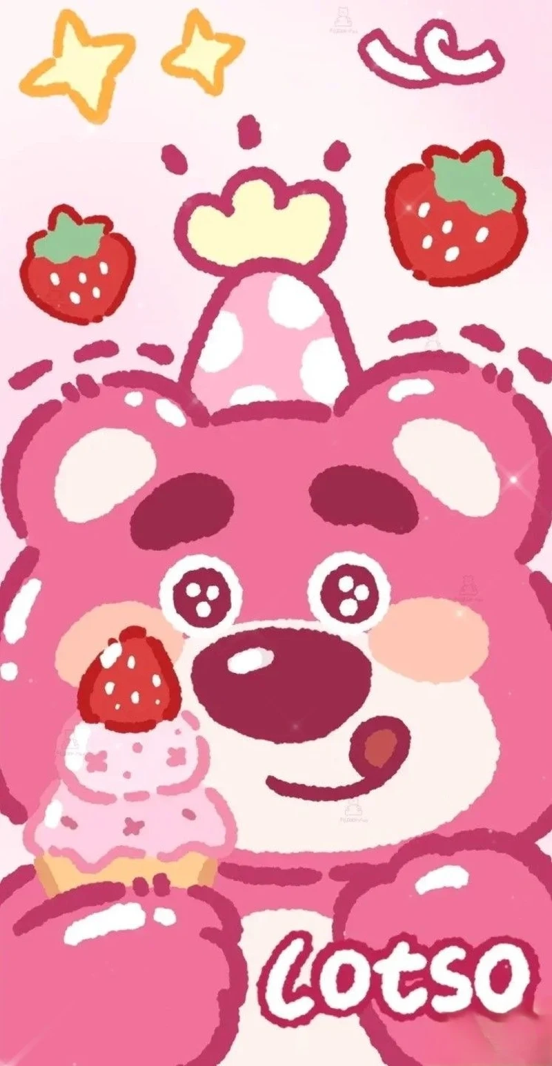 Hình nền gấu dâu cute 3d mang đến trải nghiệm hình ảnh sống động