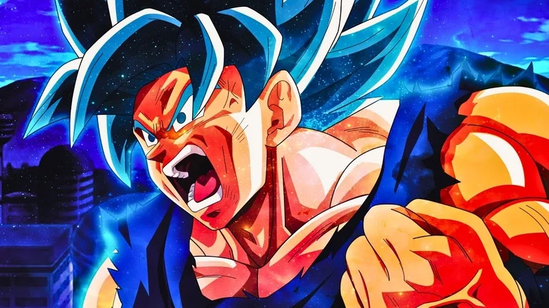 Hình ảnh goku bản năng vô cực thể hiện sức mạnh và sự dũng cảm