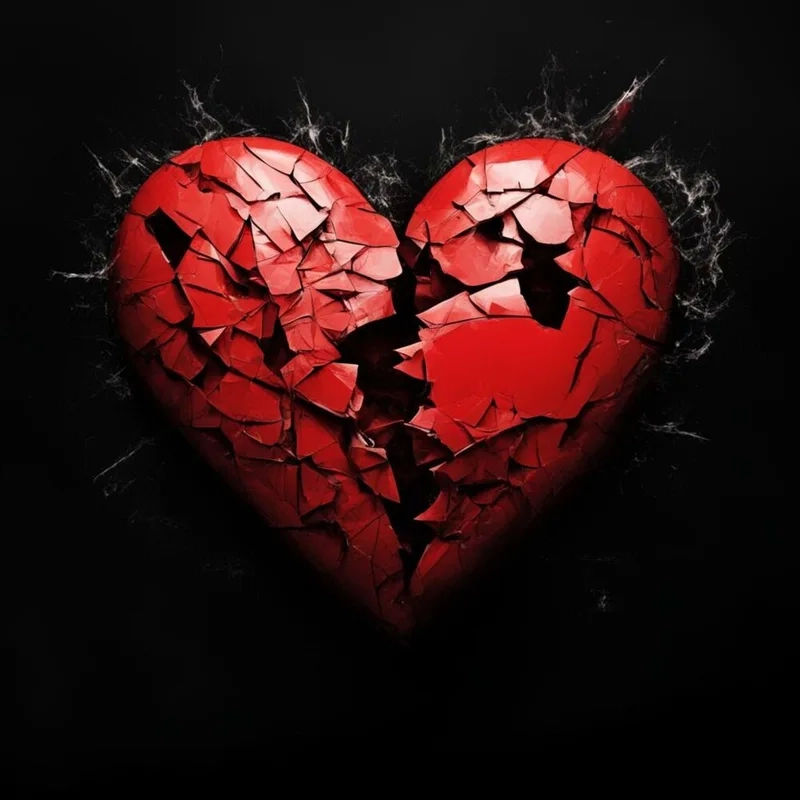 Hình ảnh trái tim tan vỡ mang đến cảm xúc sâu lắng