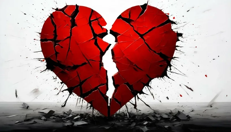 Những hình ảnh trái tim tan vỡ thể hiện nỗi buồn trong tình yêu