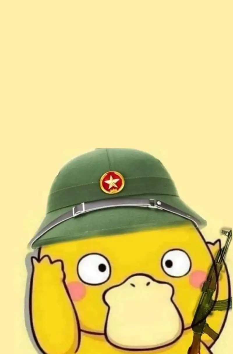 Meme ảnh con vịt cầm dao thể hiện sự hài hước trong từng khoảnh khắc