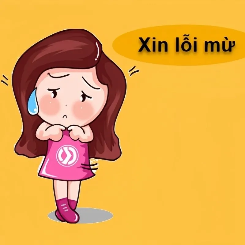 Meme xin lỗi đáng yêu giúp bạn thể hiện sự hối lỗi dễ thương